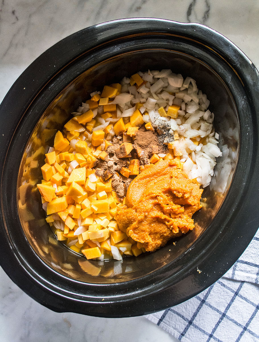 Crockpot Butternut Squash Soup | Lemons and Basil