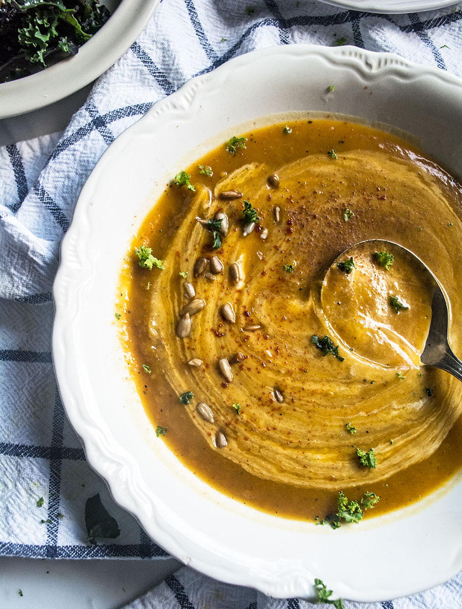 Crockpot Butternut Squash Soup | Lemons and Basil