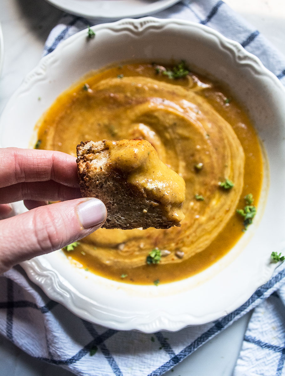 Crockpot Butternut Squash Soup | Lemons and Basil