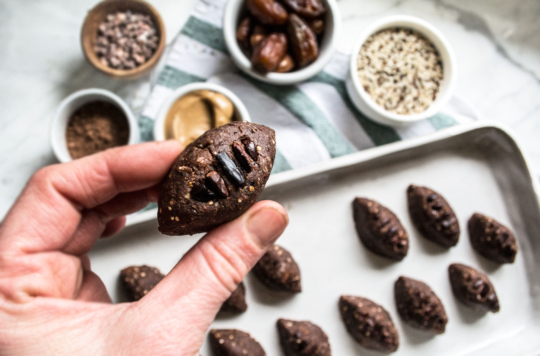 SUPER One-BOWL Chocolate Football Snacks | Lemons and Basil