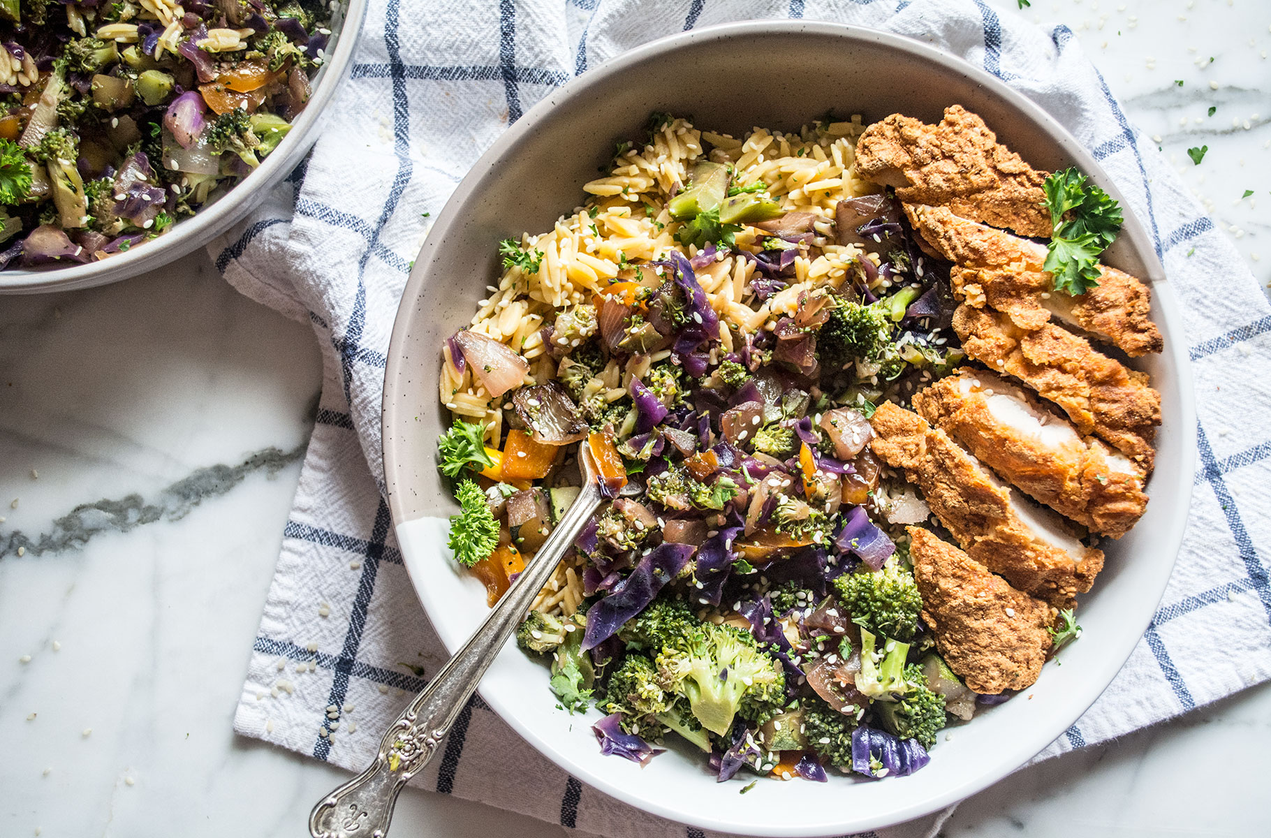 Vegan Chickpea Rice and Veggie Stir Fry | Lemons and Basil