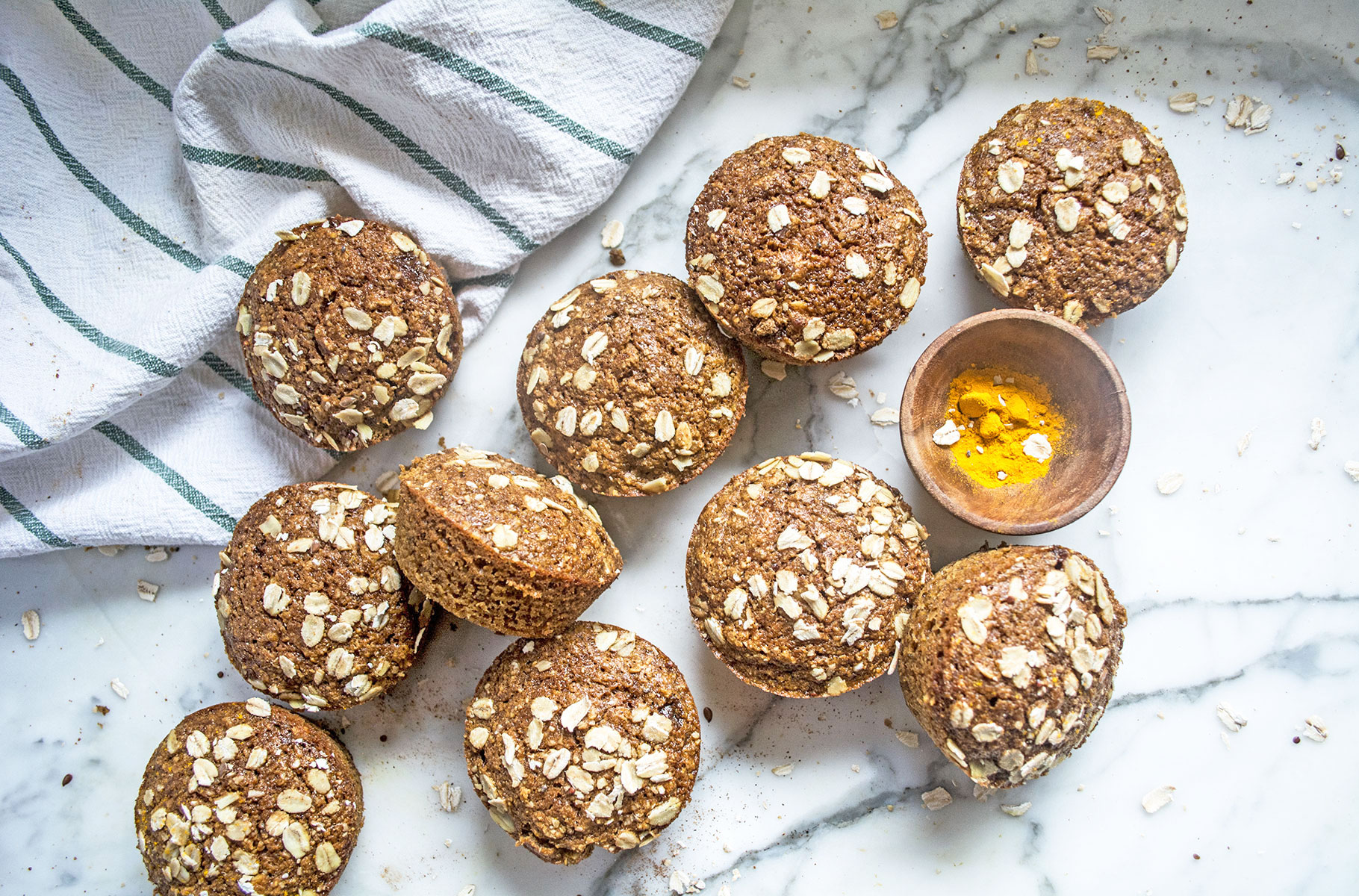 Turmeric Ginger Banana Muffins | Lemons and Basil