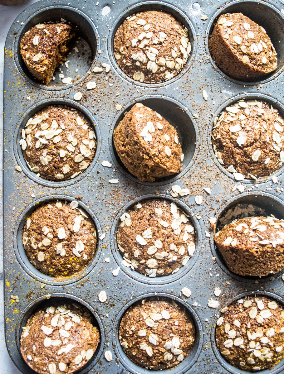 Turmeric Ginger Banana Muffins | Lemons and Basil