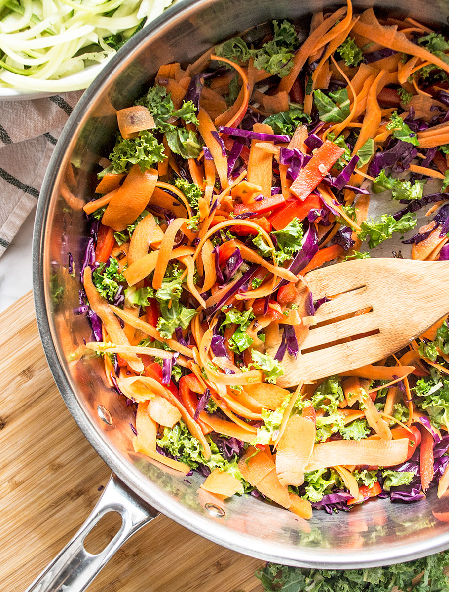 Vegetarian Zucchini Lo Mein | Lemons and Basil