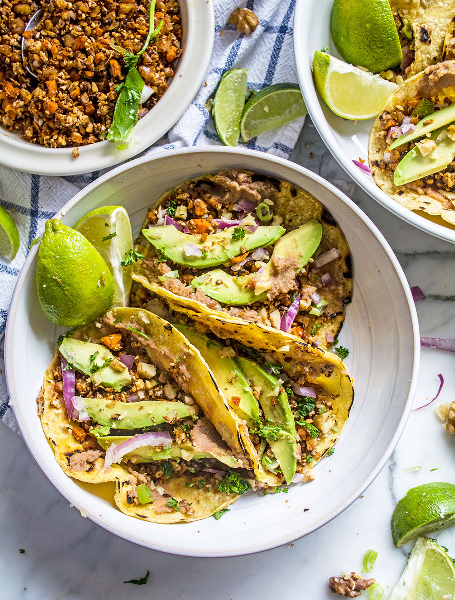 Vegan Cauliflower Walnut Street Tacos | Lemons and Basil