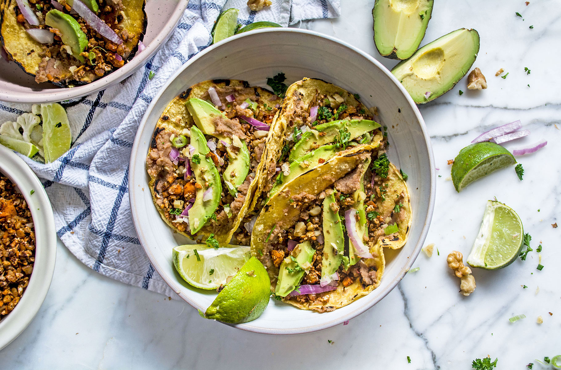 Vegan Cauliflower Walnut Street Tacos | Lemons and Basil