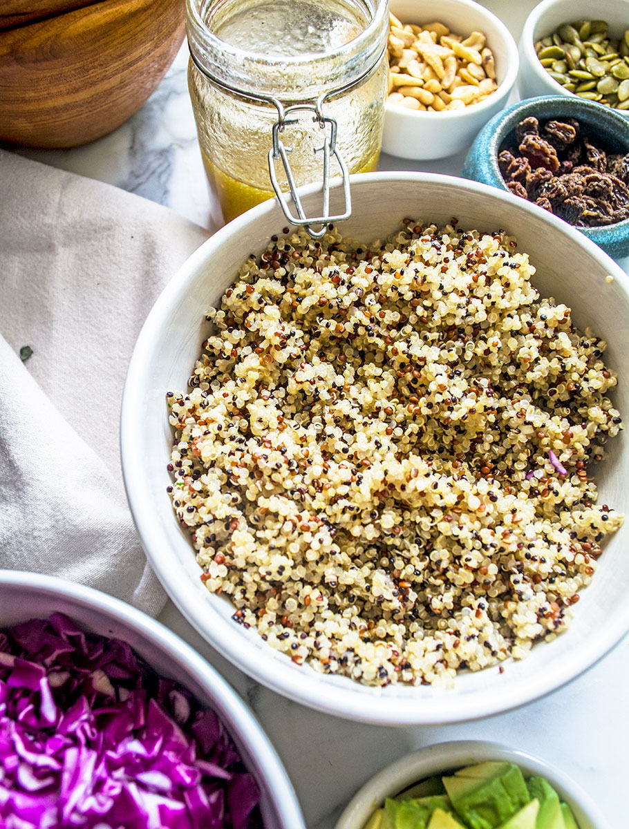 Baked Kale Salad With Crispy Quinoa