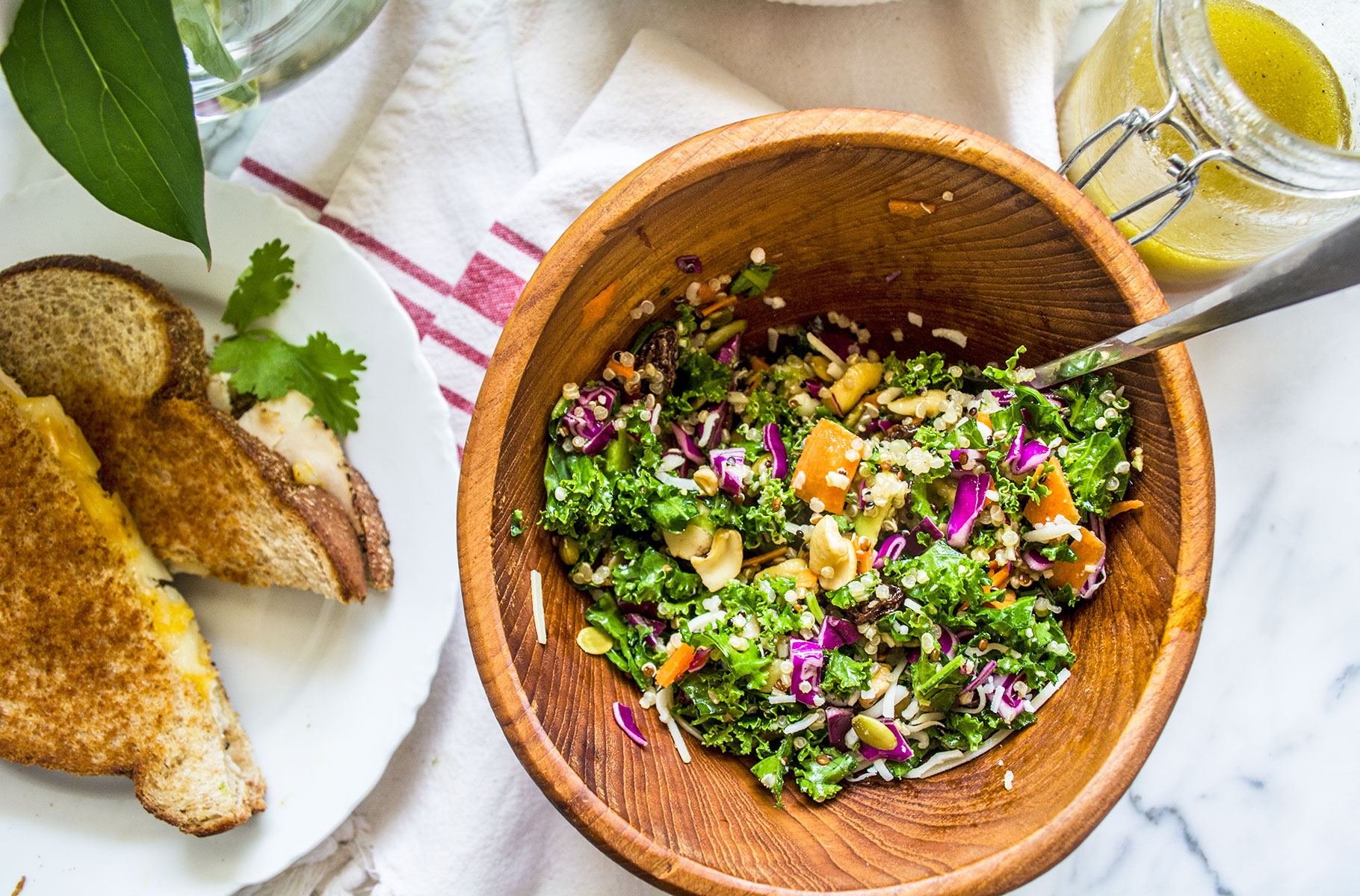 Crunchy Kale and Quinoa Salad | Lemons and Basil