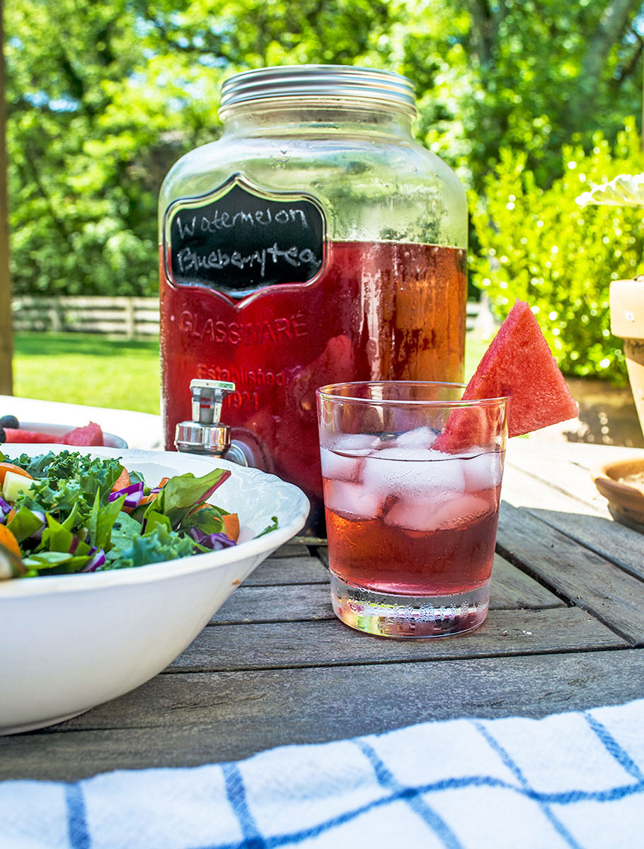 Watermelon Blueberry Sun Tea | Lemons and Basil