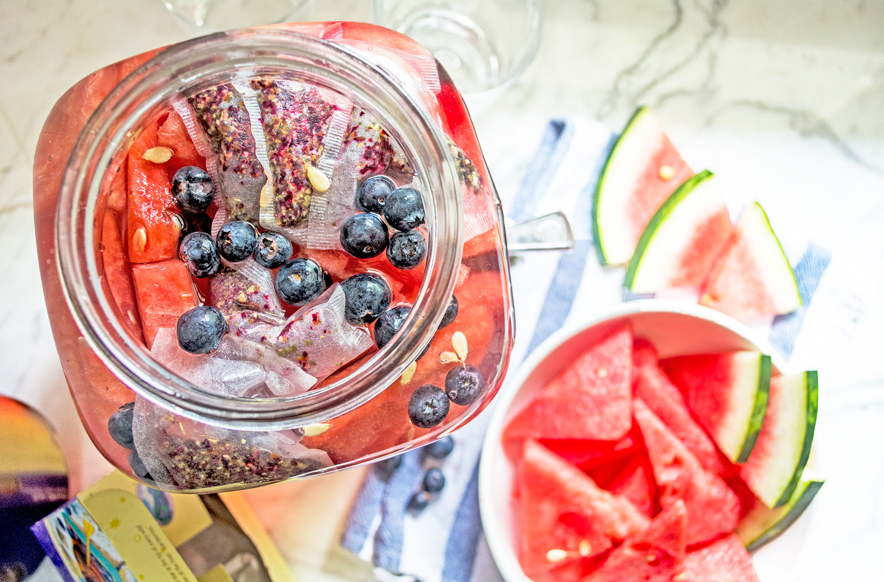 Watermelon Blueberry Sun Tea | Lemons and Basil