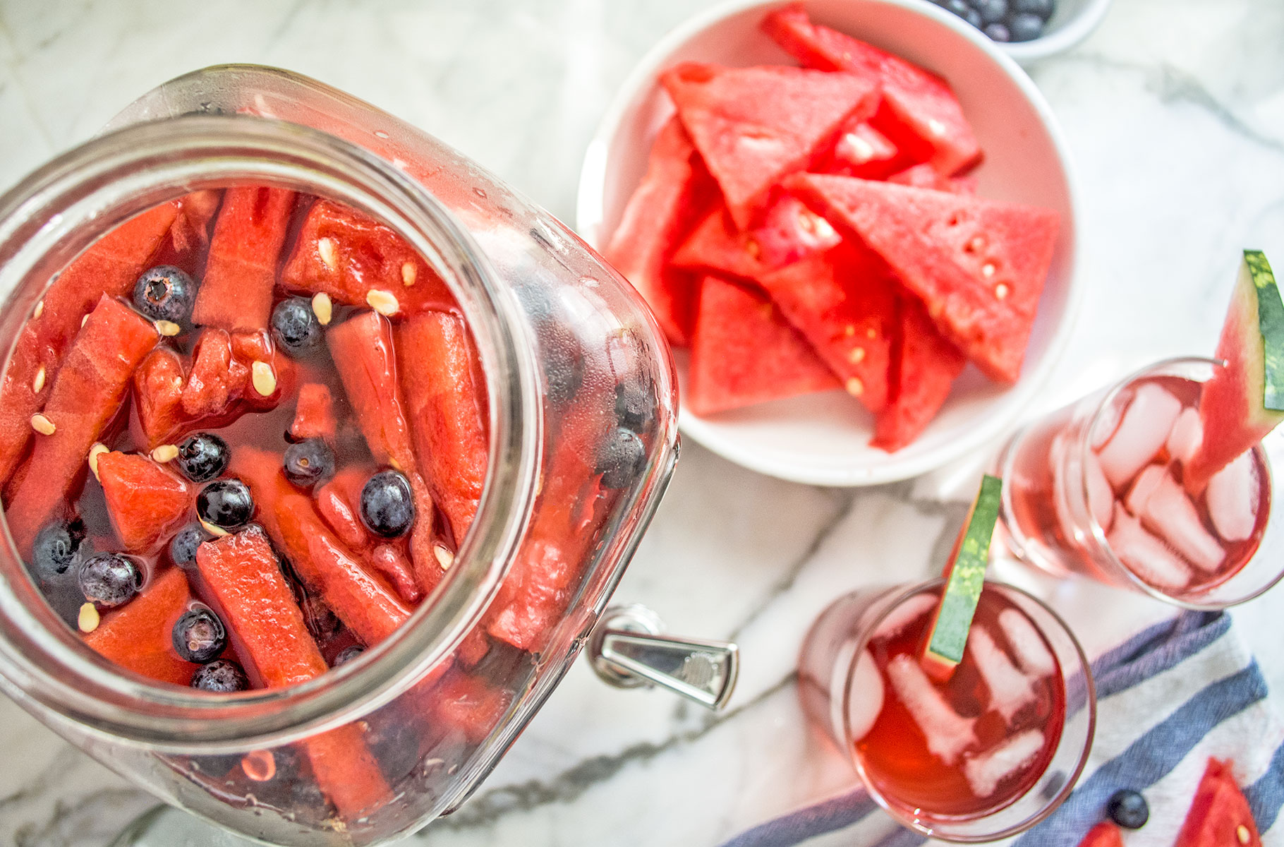 Watermelon Blueberry Sun Tea | Lemons and Basil