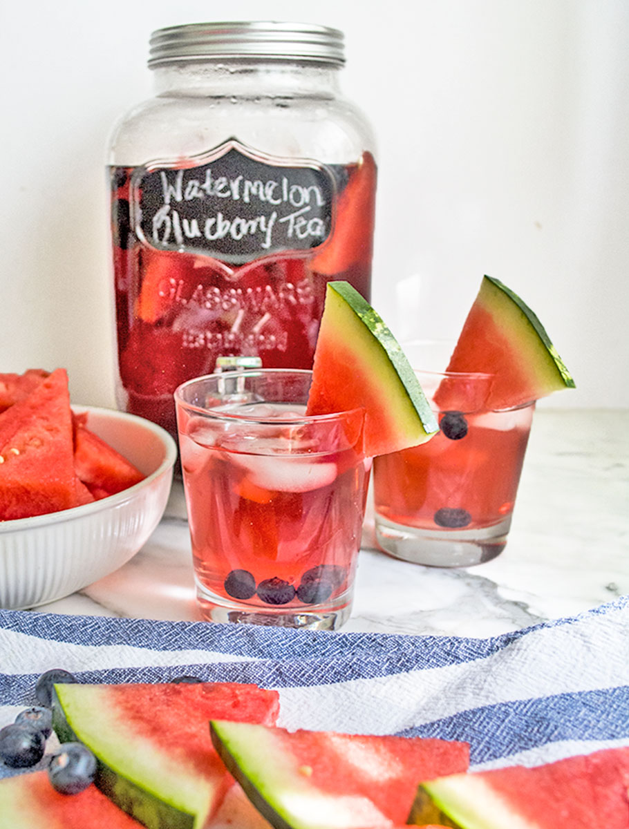 Watermelon Blueberry Sun Tea | Lemons and Basil