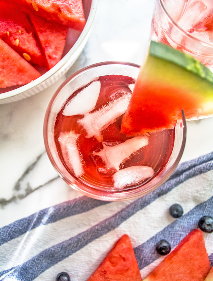 Watermelon Blueberry Sun Tea | Lemons and Basil