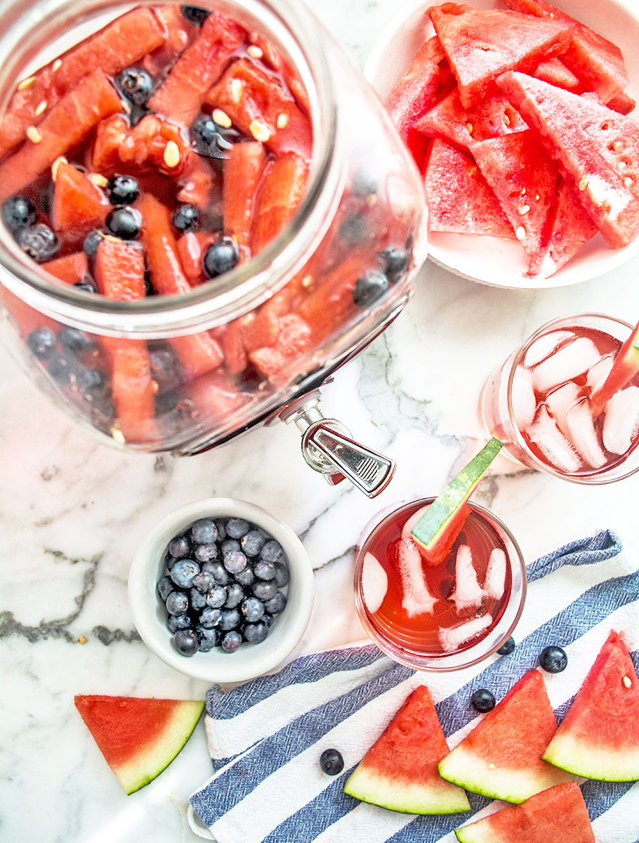 Watermelon Blueberry Sun Tea | Lemons and Basil