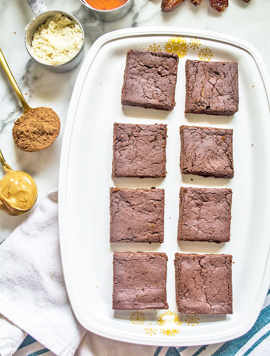 Raw Chocolate Almond Butter Brownies | GF Vegan | Lemons and Basil