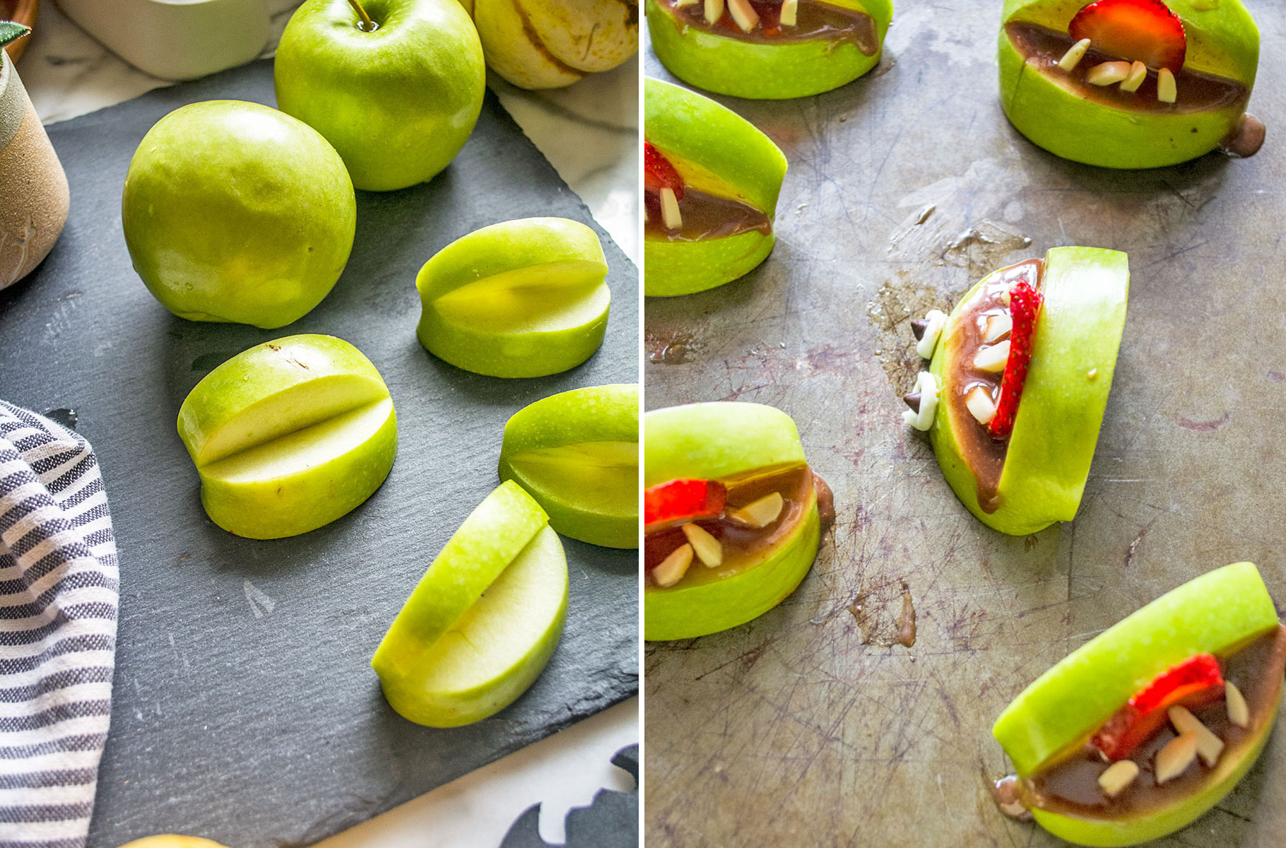 Silly Caramel Apple Faces | Lemons and Basil