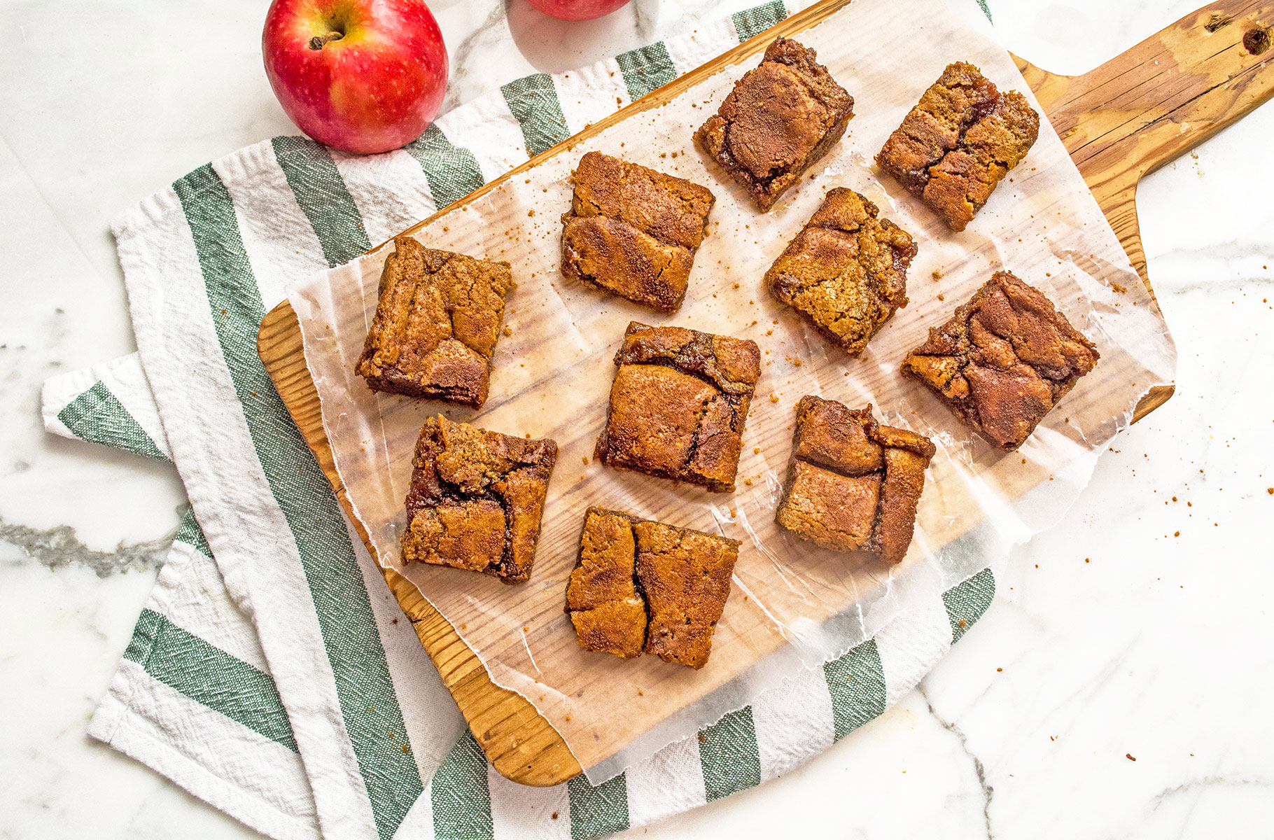 Chickpea Flour Apple Butter Snickerdoodle Bars | Lemons and Basil