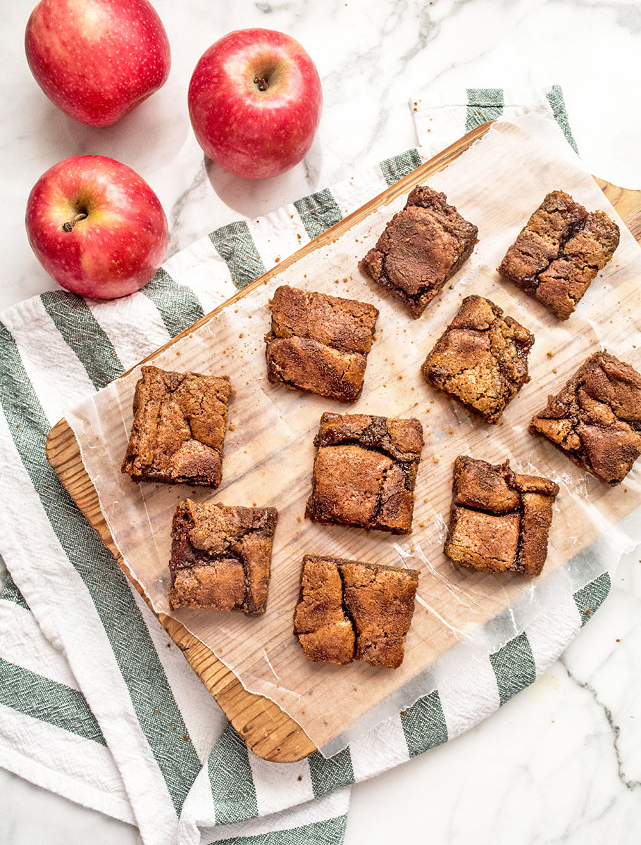 Chickpea Flour Apple Butter Snickerdoodle Bars