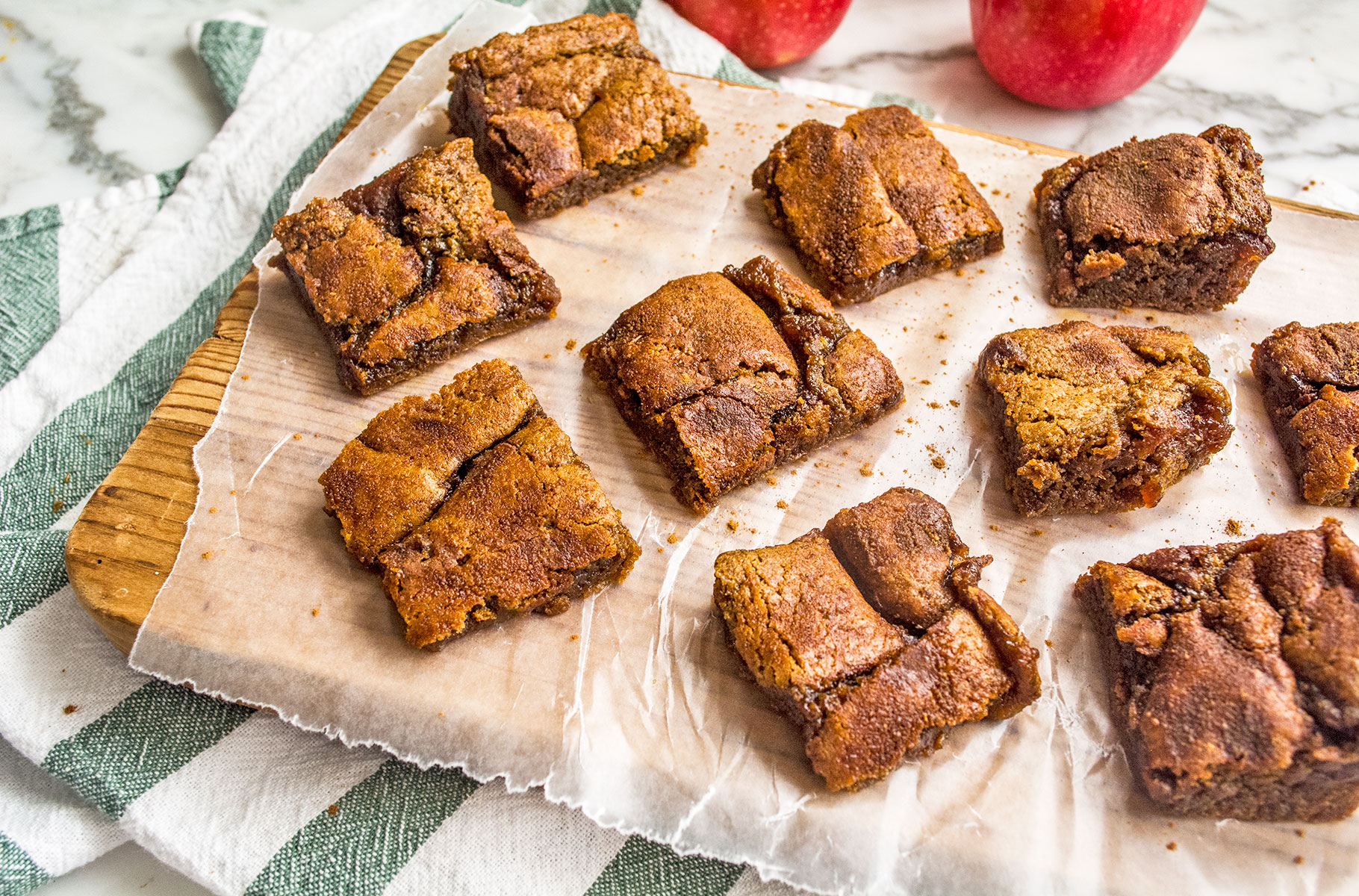 Chickpea Flour Apple Butter Snickerdoodle Bars