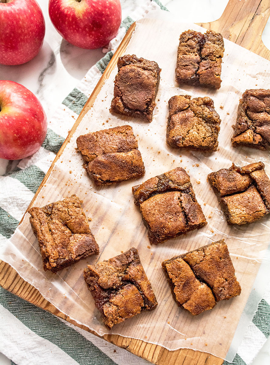 Chickpea Flour Apple Butter Snickerdoodle Bars