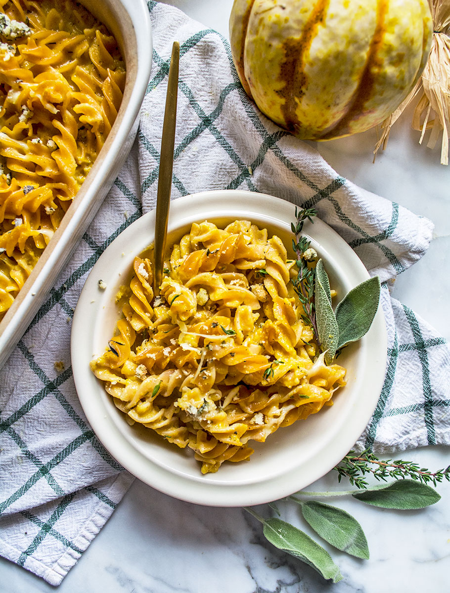 GF Baked Butternut Squash Mac and Cheese | Lemons and Basil