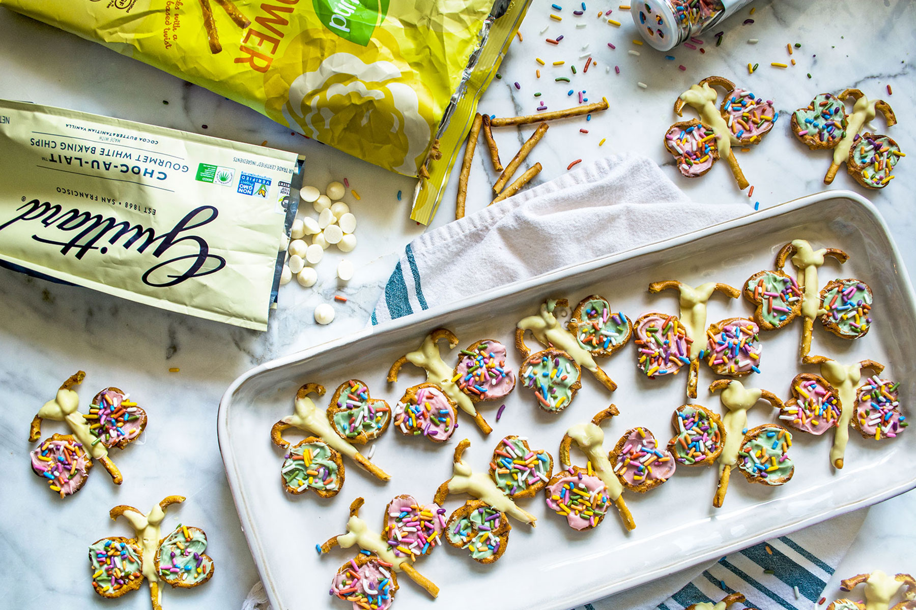 GF Peanut Butter Vanilla Pretzel Butterflies | Lemons and Basil