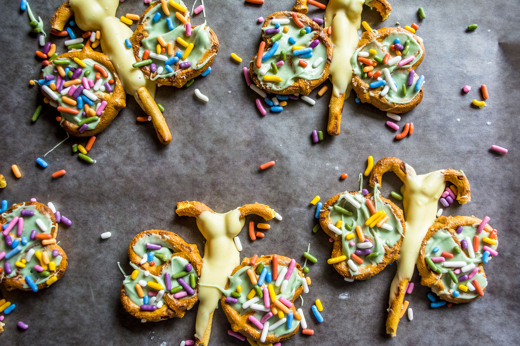 GF Peanut Butter Vanilla Pretzel Butterflies | Lemons and Basil