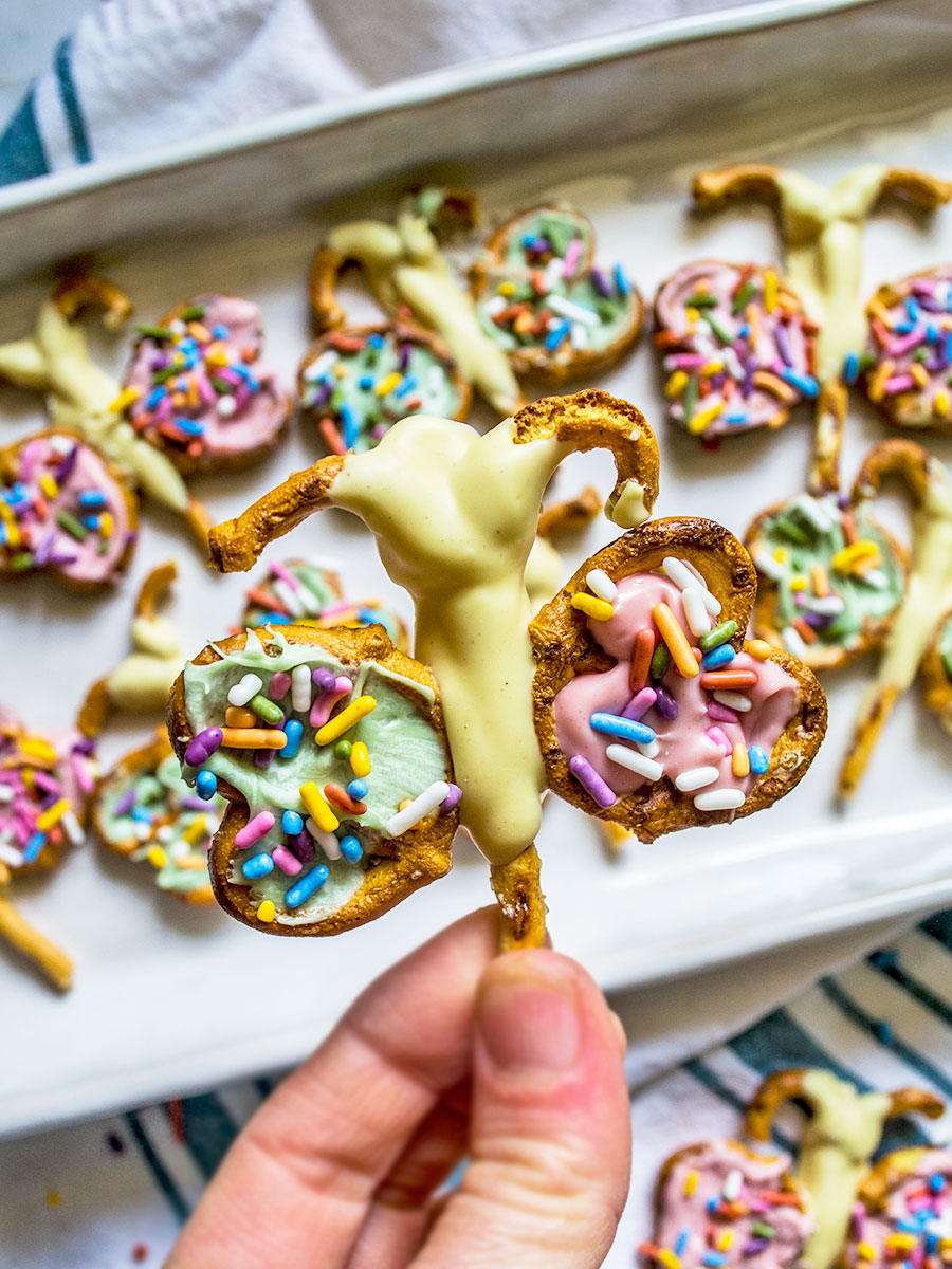 GF Peanut Butter Vanilla Pretzel Butterflies | Lemons and Basil